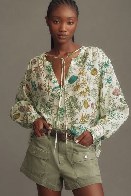 Shop Attic And Barn Gipsofila Blouse In Green
