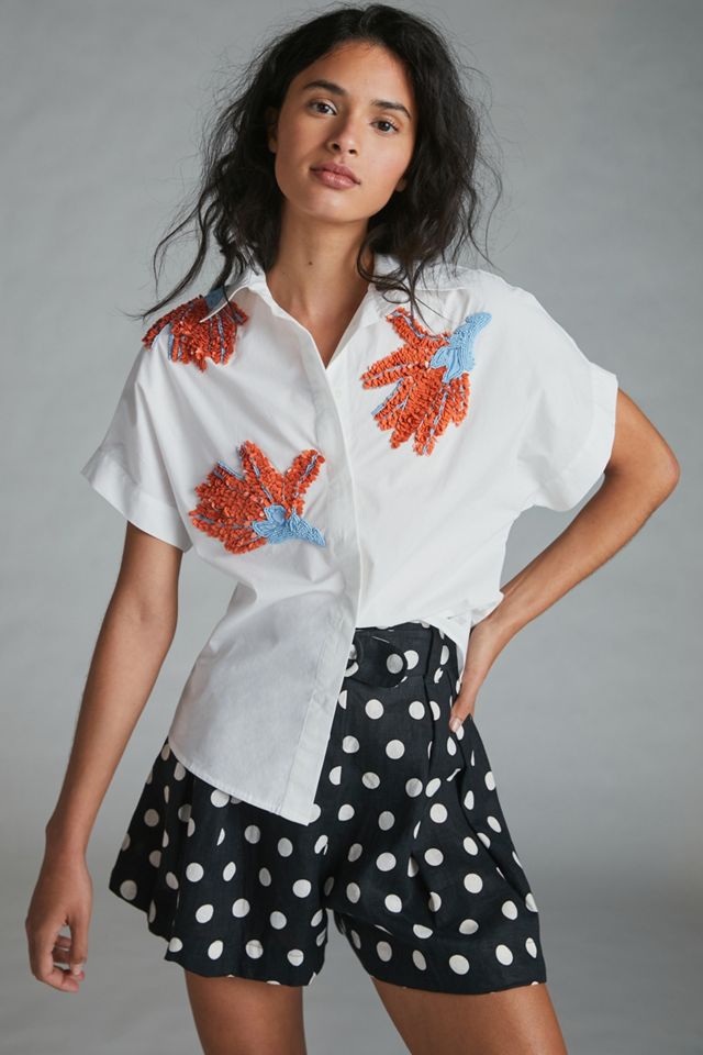 Floral Beaded Buttondown #3