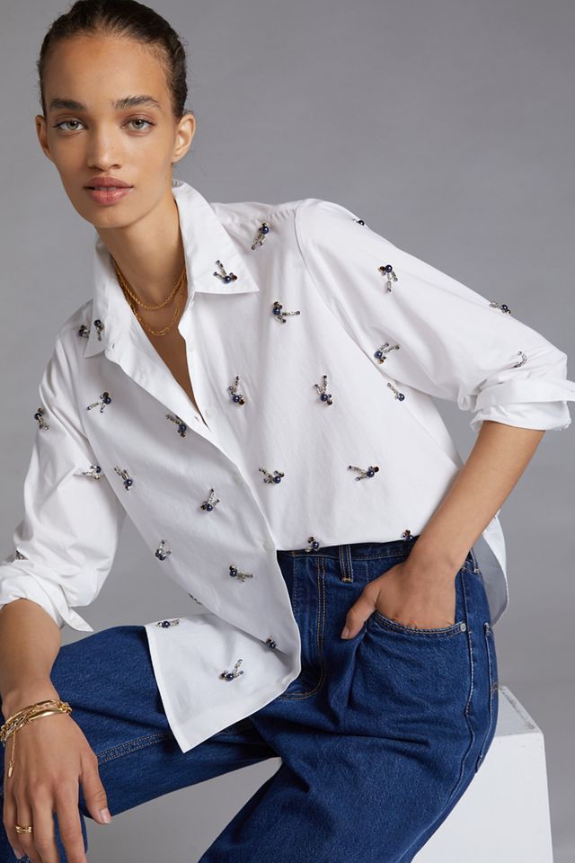 Embroidered Buttondown | Anthropologie