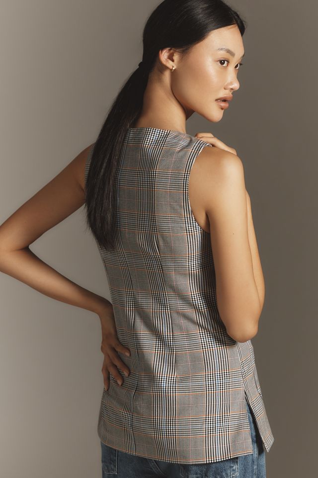 By Anthropologie Plaid Mod Vest #1