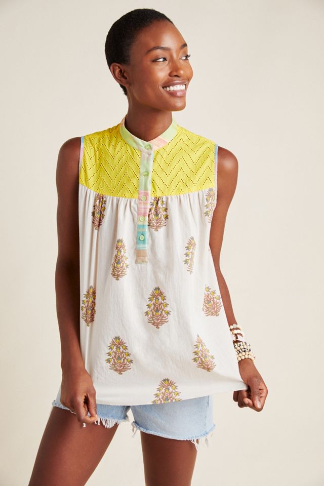 Zandra Block-Printed Blouse #3