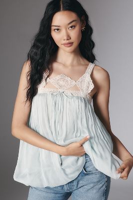 Forever That Girl Lace-trim Babydoll Tank Top