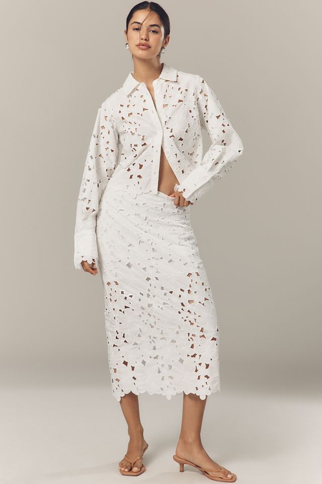 Endless Rose Long-Sleeve Lace Buttondown Blouse #2