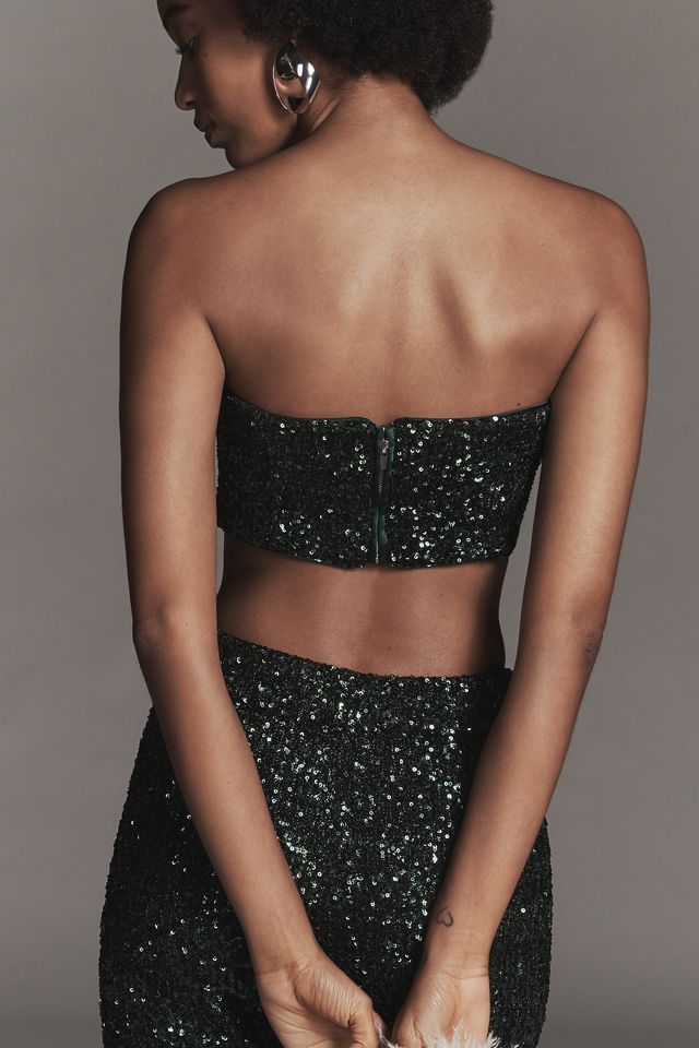 Endless Rose Strapless Sequin Crop Top #1