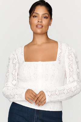 Endless Rose Lace Square Neck Blouse by Anthropologie