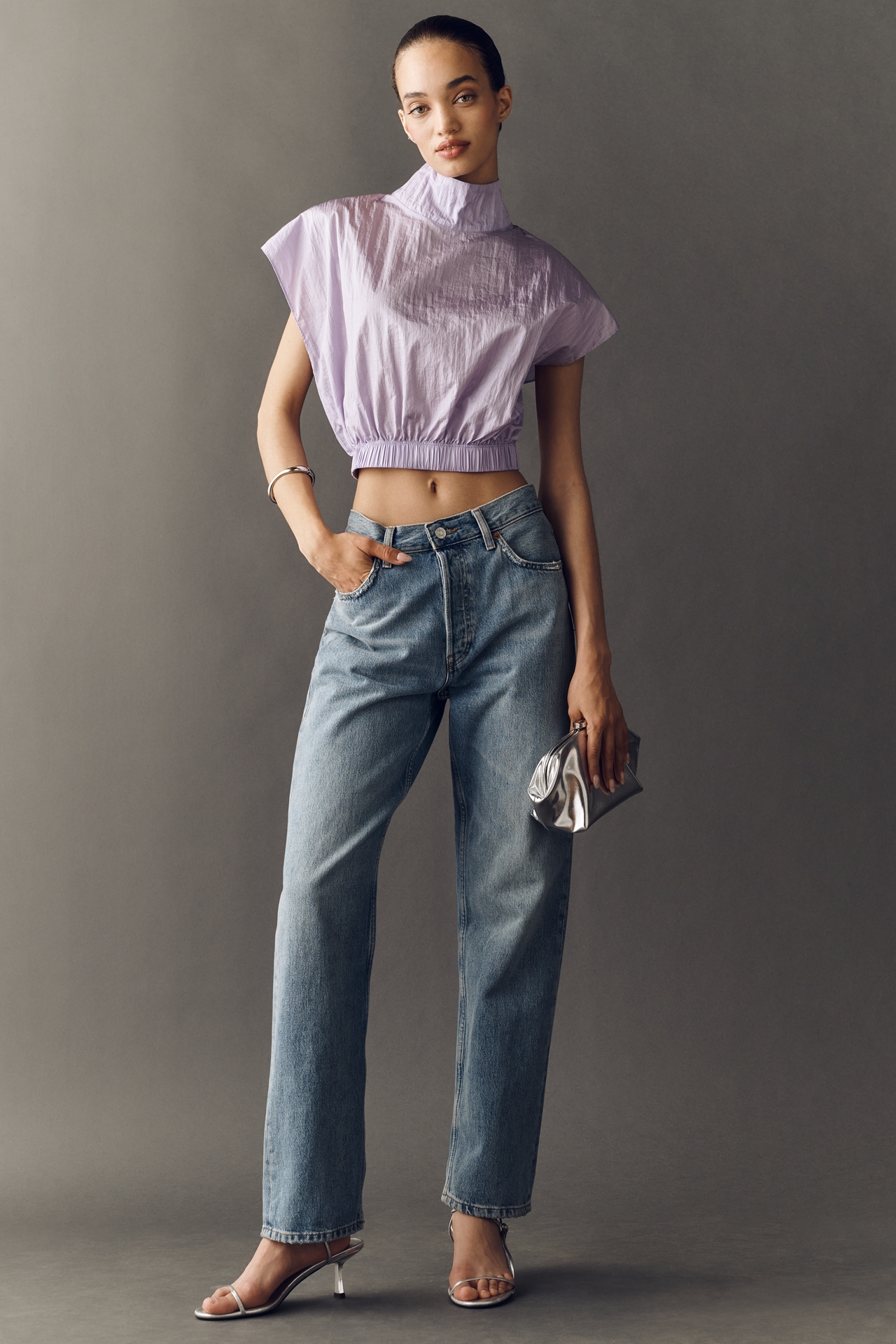 S/W/F Funnel-Neck Crop Top