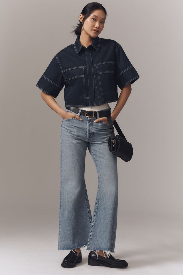 Shona Joy Jaques Cropped Denim Shirt #1