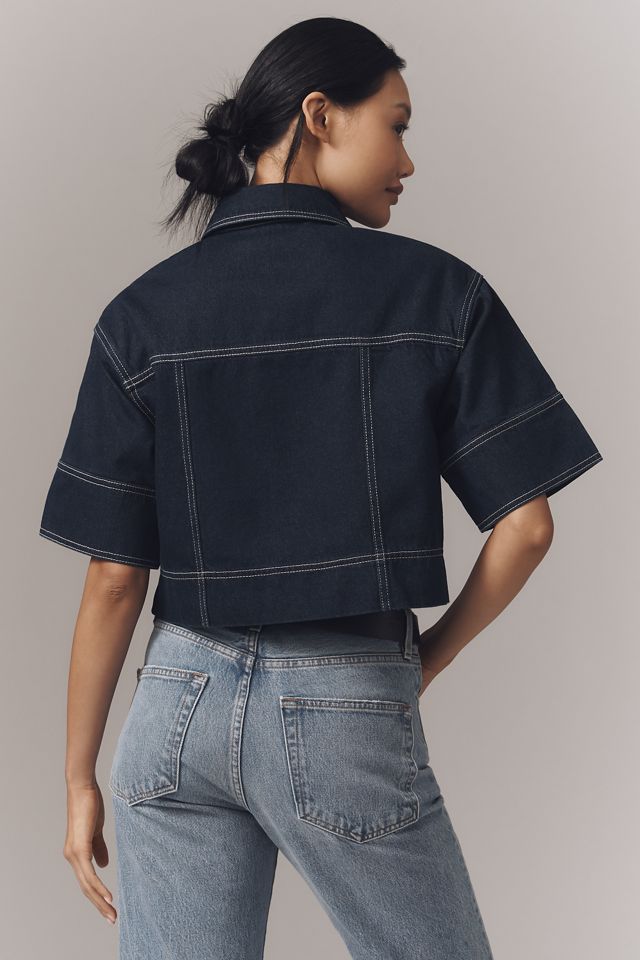 Shona Joy Jaques Cropped Denim Shirt #3