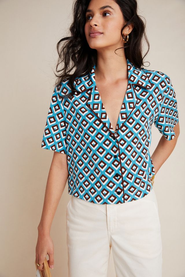 Diane von Furstenberg Tie-Neck Silk Blouse | Anthropologie