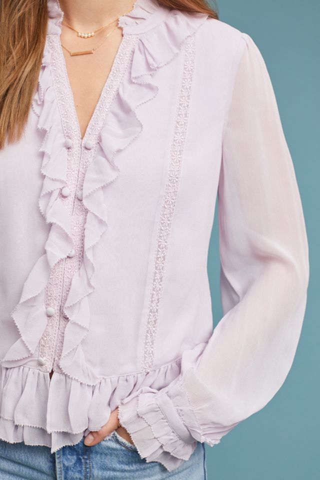Layna Ruffled Buttondown #2