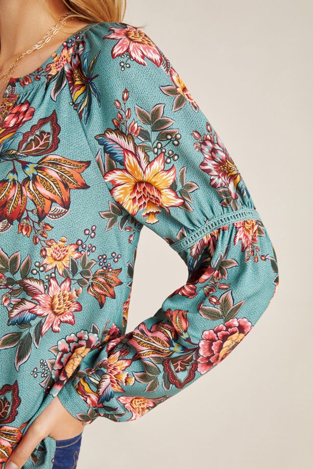 Farm Rio Paola Floral Peasant Blouse #3