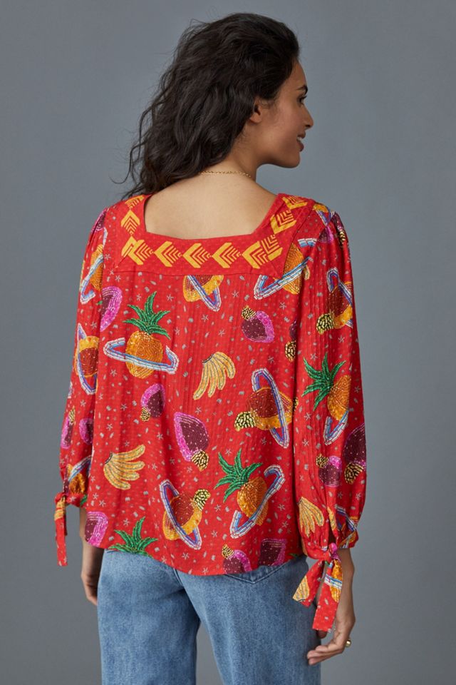 Farm Rio Bindi Embroidered Blouse #1