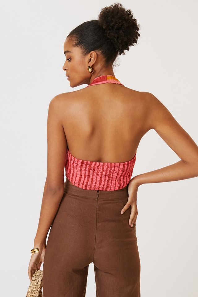 Farm Rio Mixed-Stripe Halter Top #1
