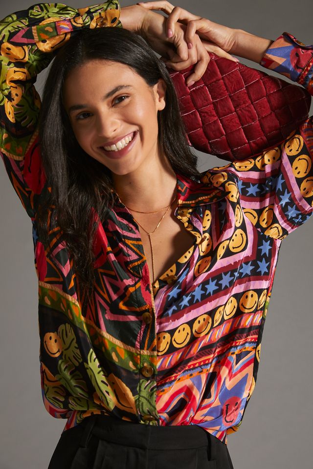 Farm Rio Patchwork Blouse | Anthropologie