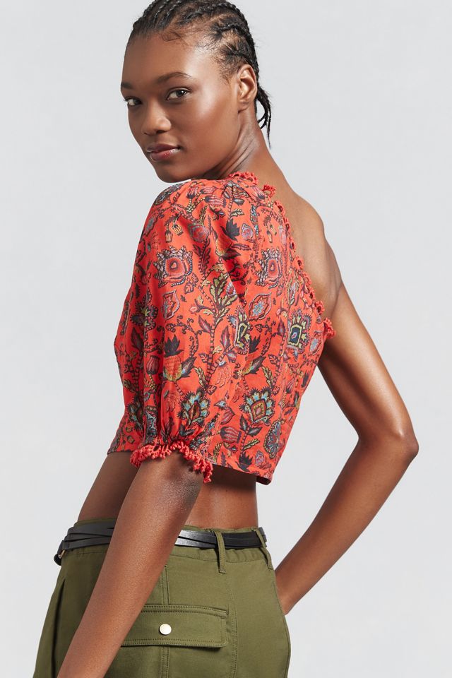 Farm Rio One-Shoulder Crop Top #1