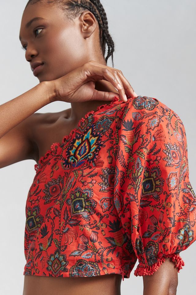 Farm Rio One-Shoulder Crop Top #2