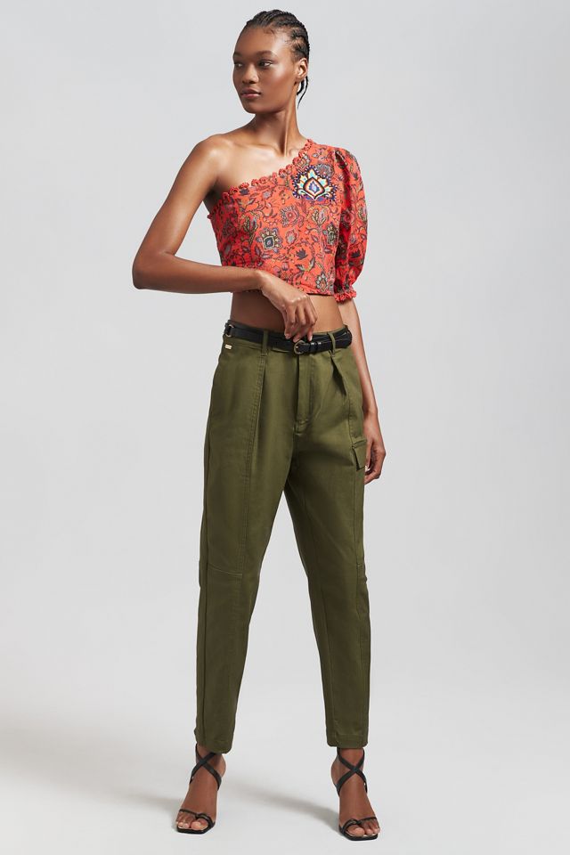 Farm Rio One-Shoulder Crop Top #3