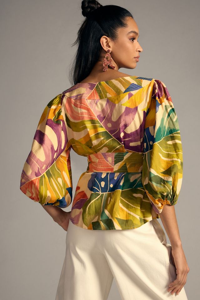 Farm Rio x Anthropologie Belted Blouse #1