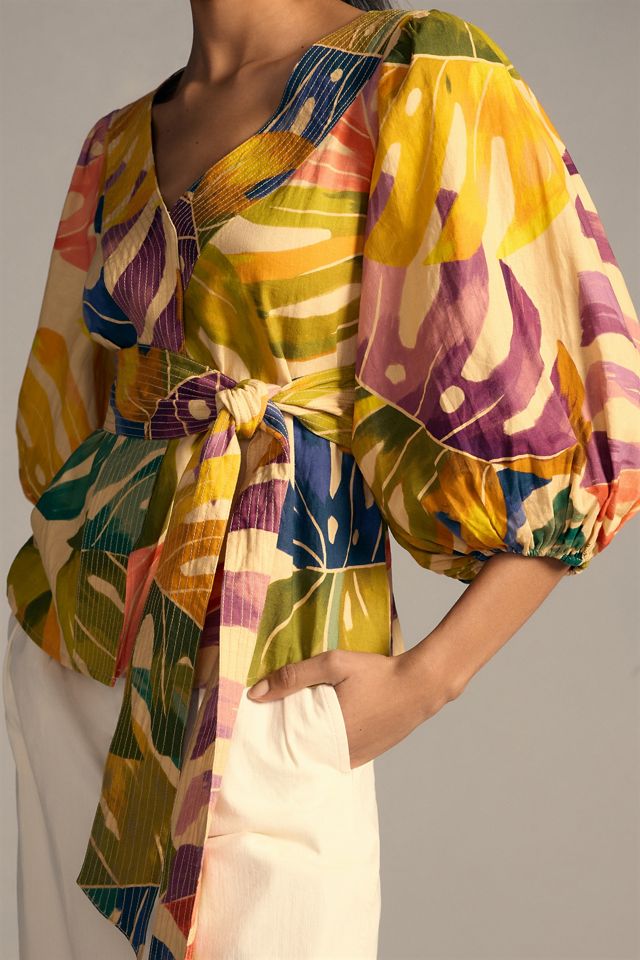 Farm Rio x Anthropologie Belted Blouse #3