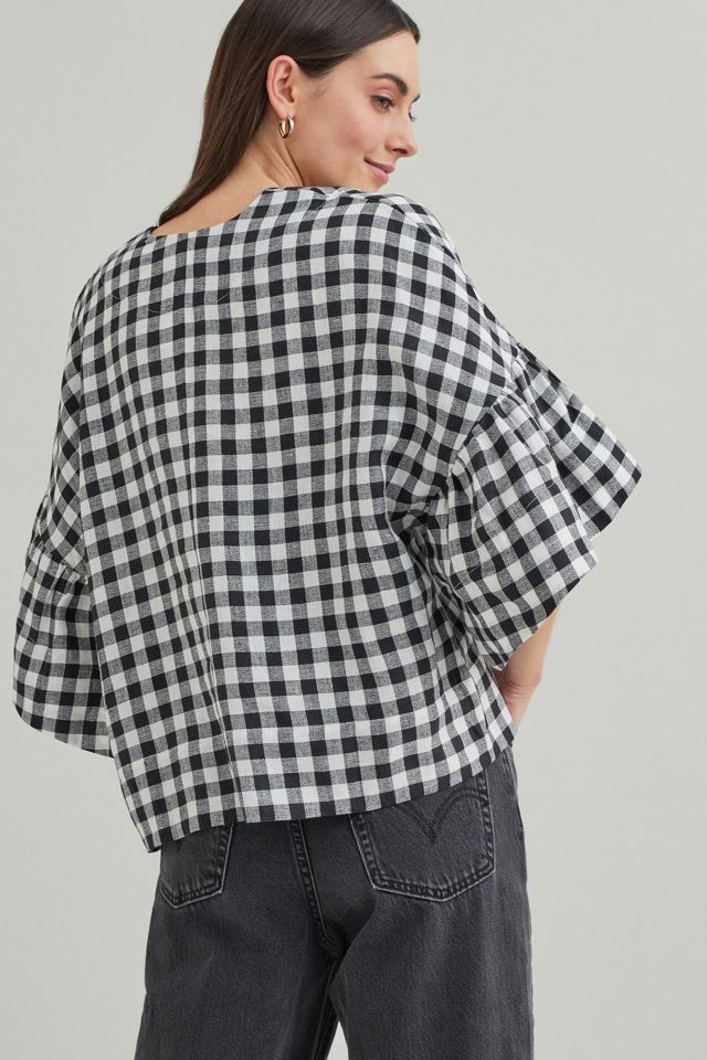 Beaumont Organic Rita-Gee Gingham Linen Blouse #1