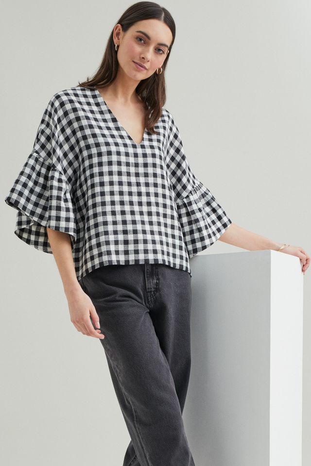Beaumont Organic Rita-Gee Gingham Linen Blouse #2