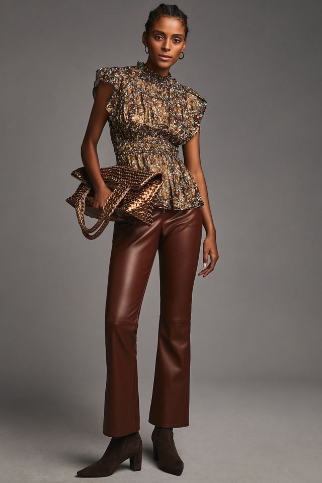 Current Air Smocked Flutter-Sleeve Blouse #2