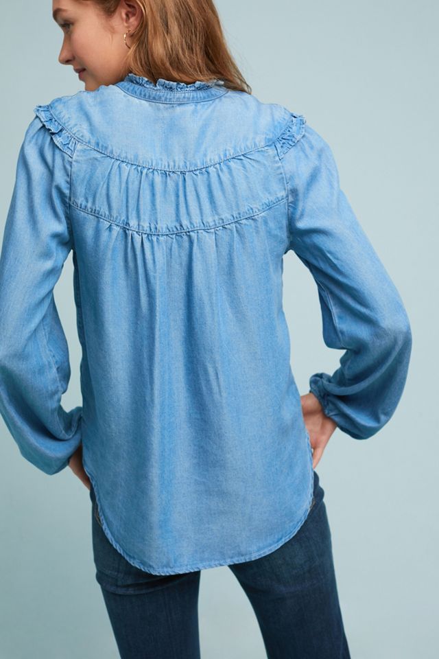 Pilcro Ruffled Chambray Blouse #2