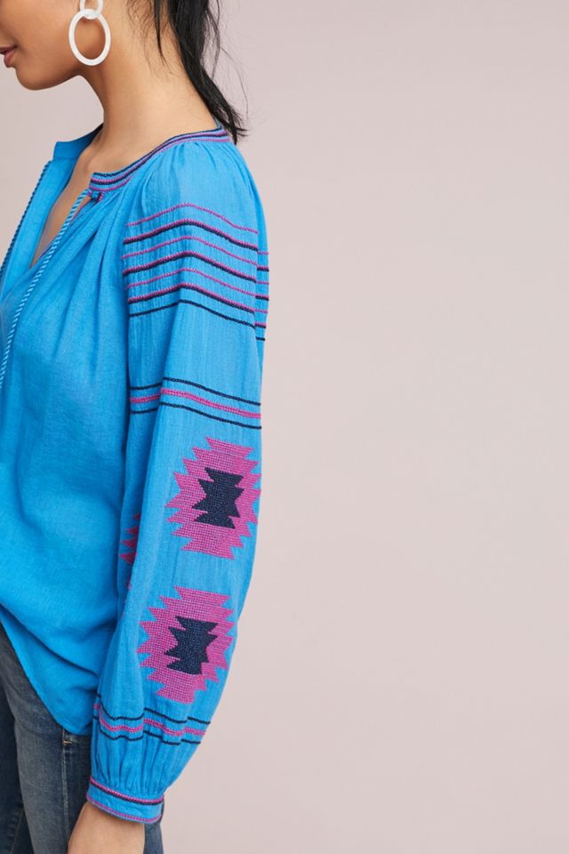 Runaway Embroidered Peasant Top #3