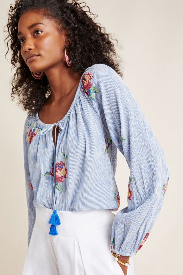 Floral Peasant Blouse | Anthropologie