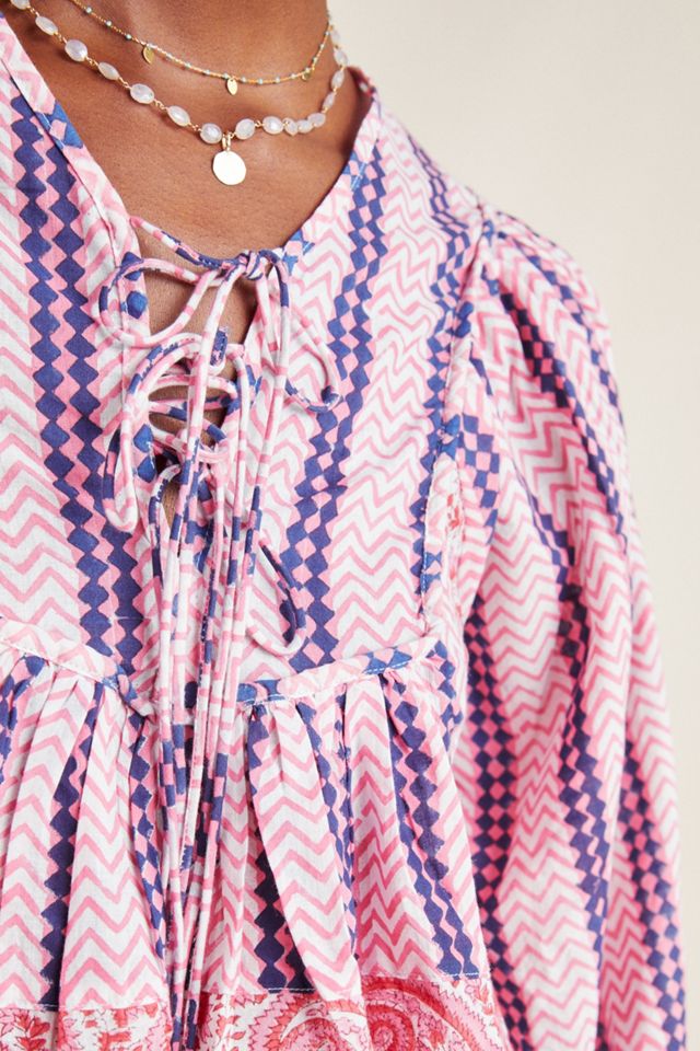 Kiara Block-Printed Peasant Blouse #3