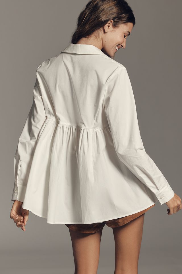 Maeve Long-Sleeve Scoop Babydoll Top #1