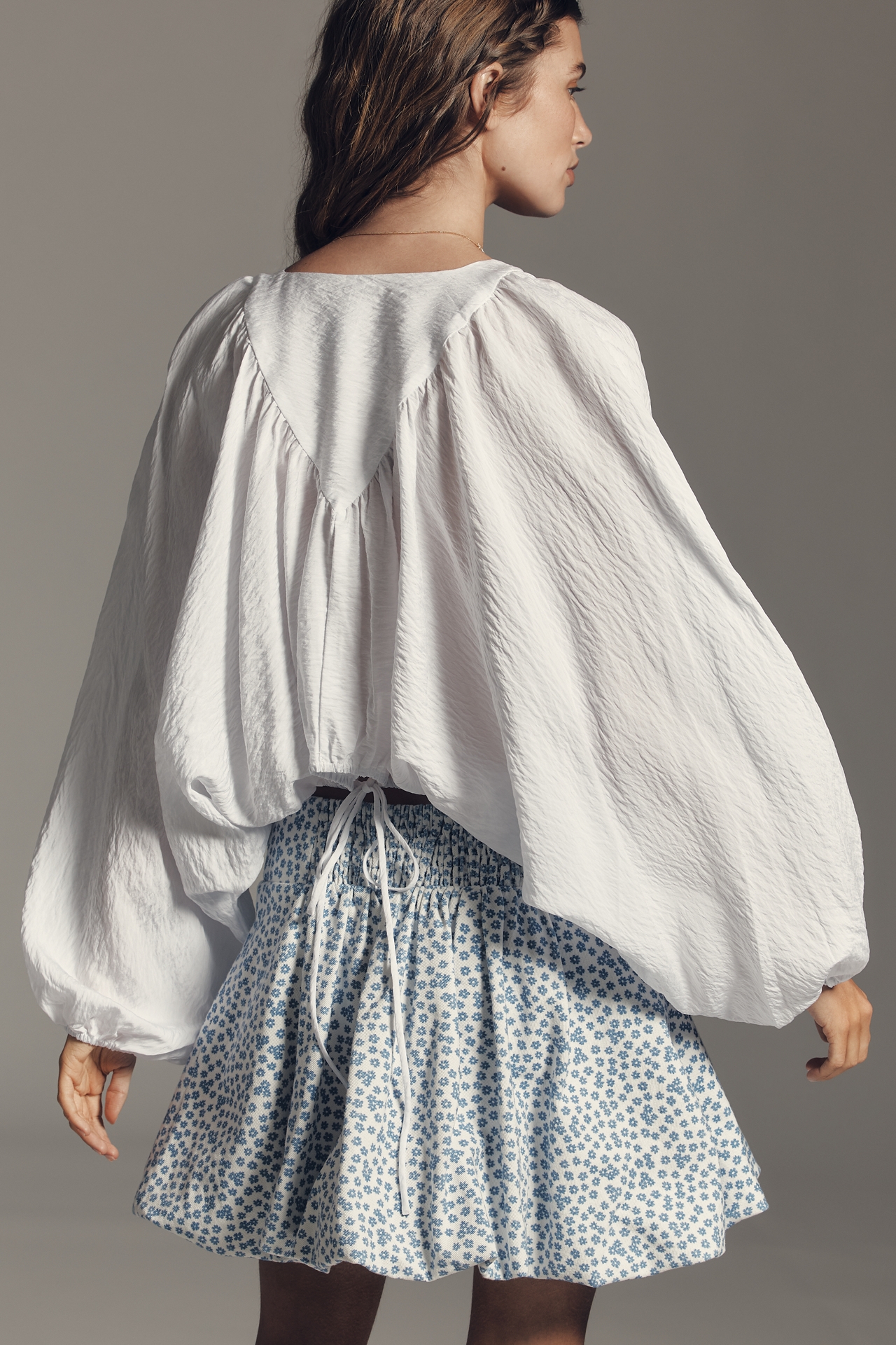 By Anthropologie Textured Long-Sleeve Batwing Blouse