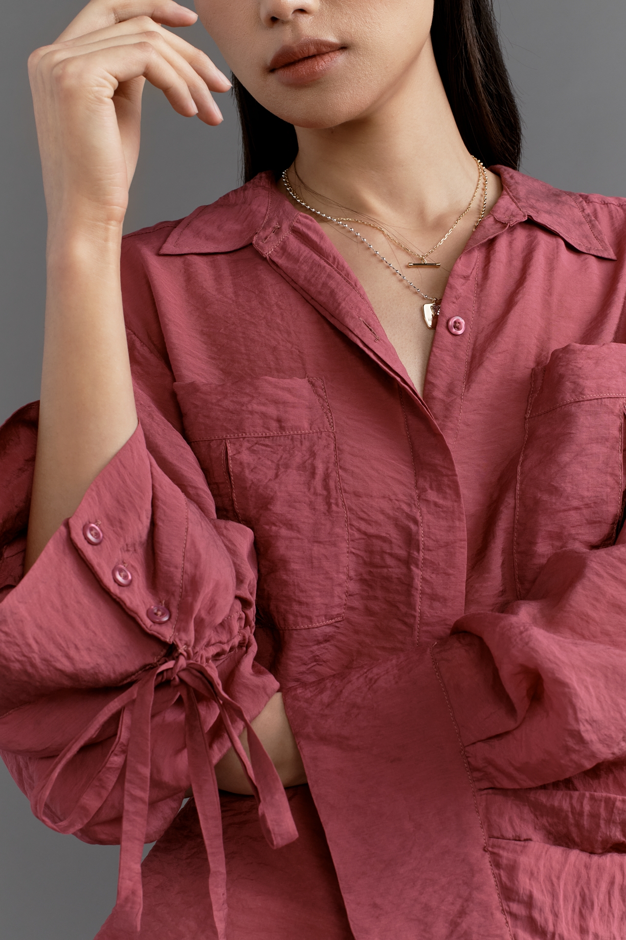 By Anthropologie Wide-Sleeve Buttondown Top