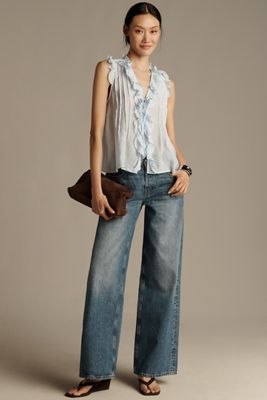 By Anthropologie Sleeveless Ruffle Top