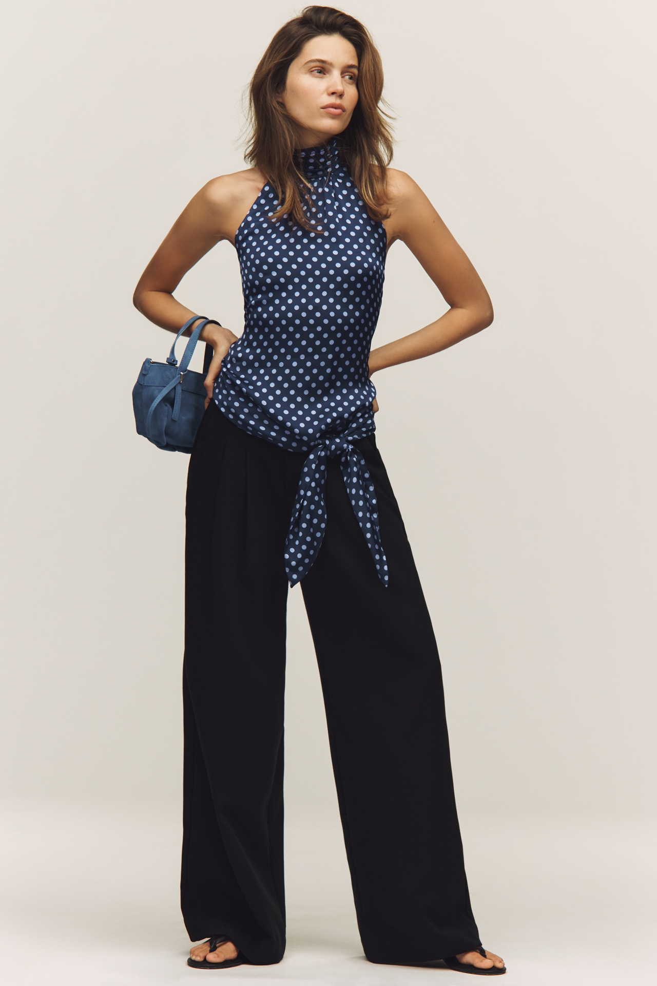 Maeve Silky Halter Tie Top