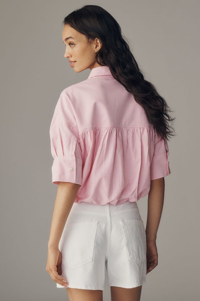 Maeve Mabel Bubble-Hem Oxford Shirt #2
