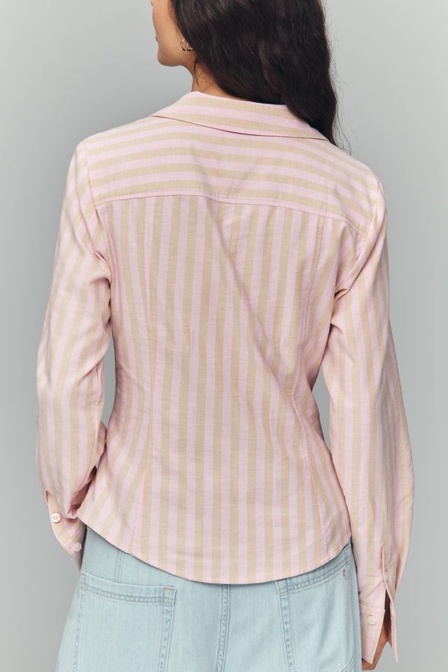 Maeve Ruched Buttondown Shirt #1