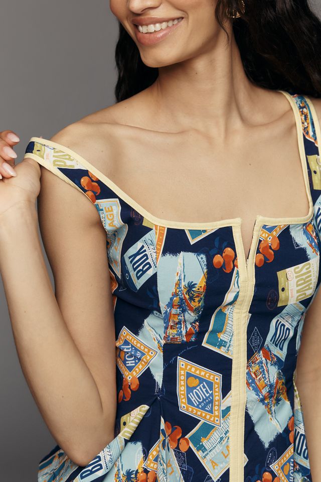 Maeve Sleeveless Square-Neck Peplum Tank #1