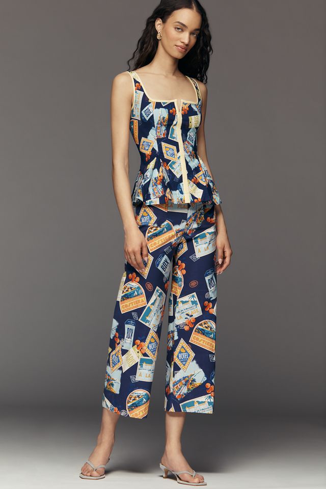 Maeve Sleeveless Square-Neck Peplum Tank | Anthropologie