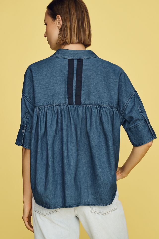 Maeve Mabel Boxy Denim Shirt #4