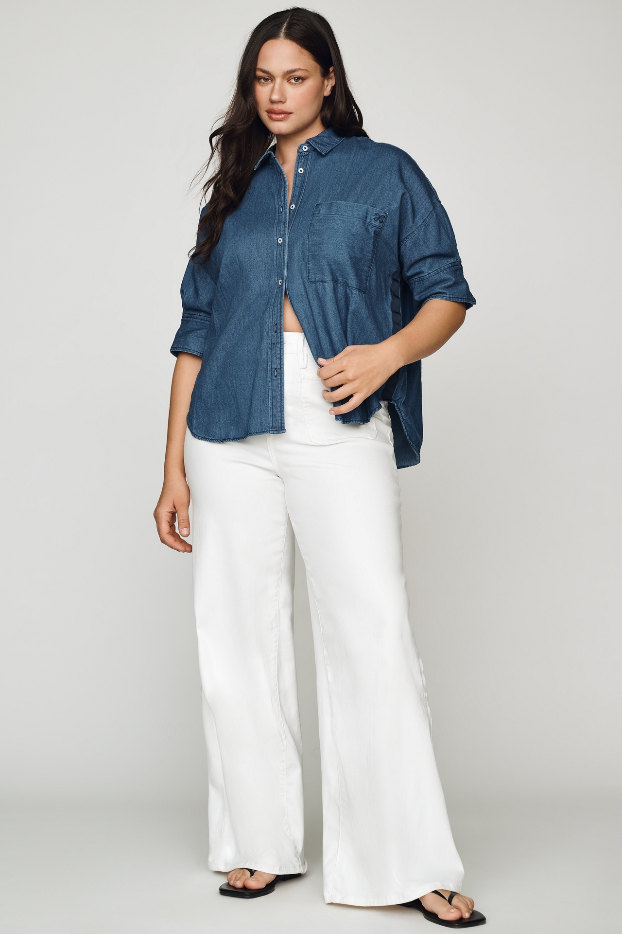 Mabel Boxy Denim Shirt by Maeve