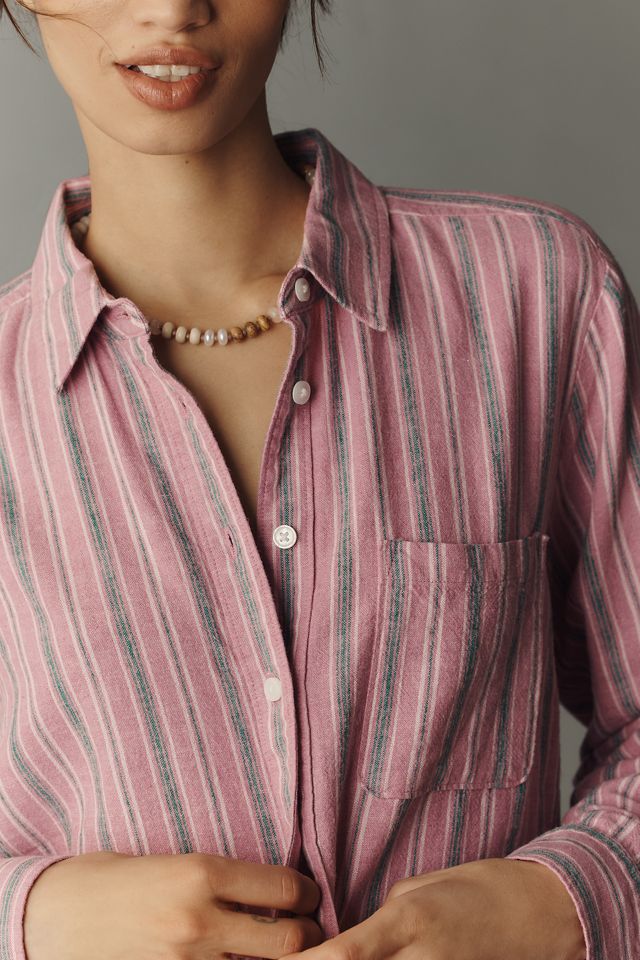 Kate Classic Linen Blend Buttondown Shirt by Maeve #3