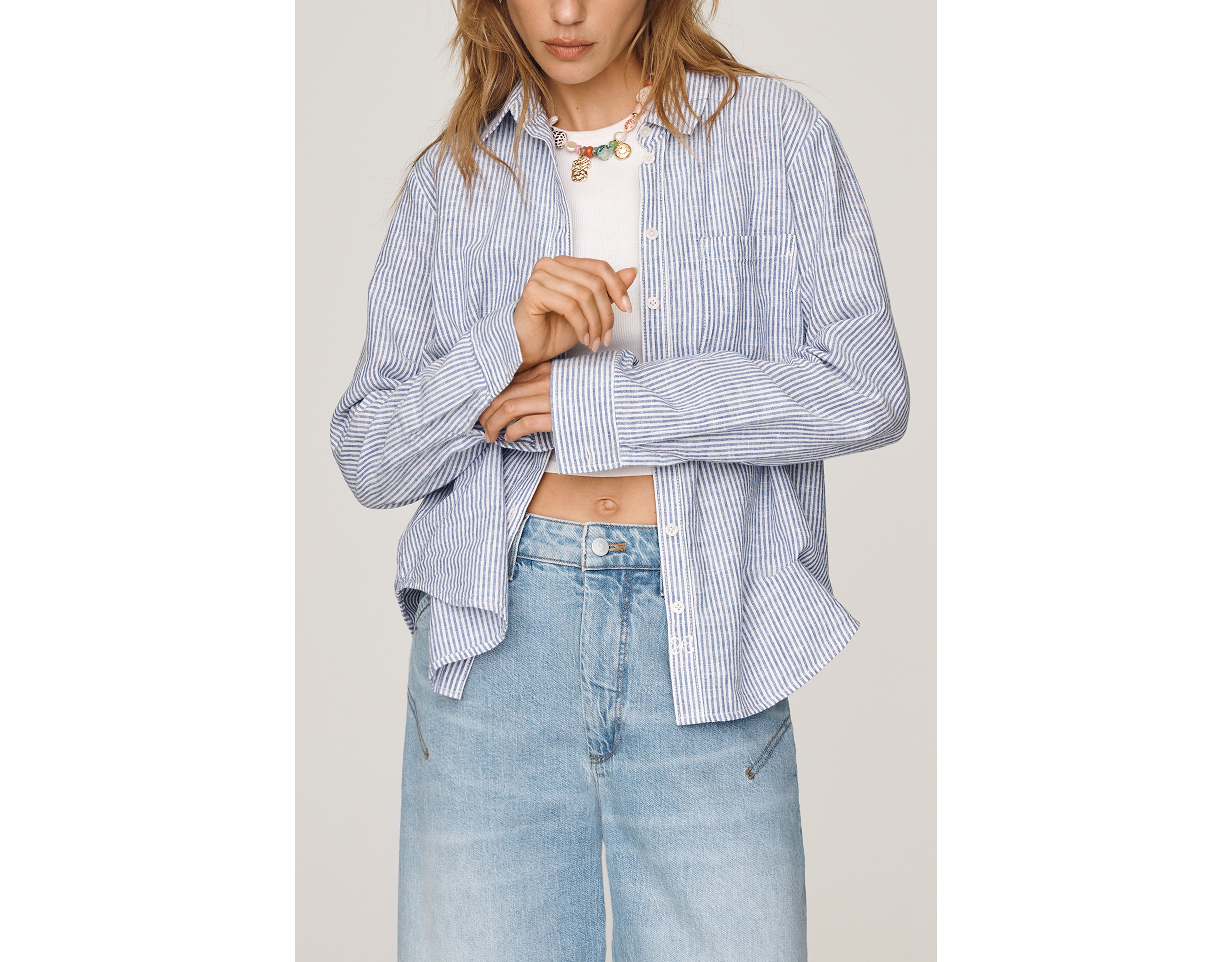 Maeve Kate Linen Cotton Classic Buttondown Shirt