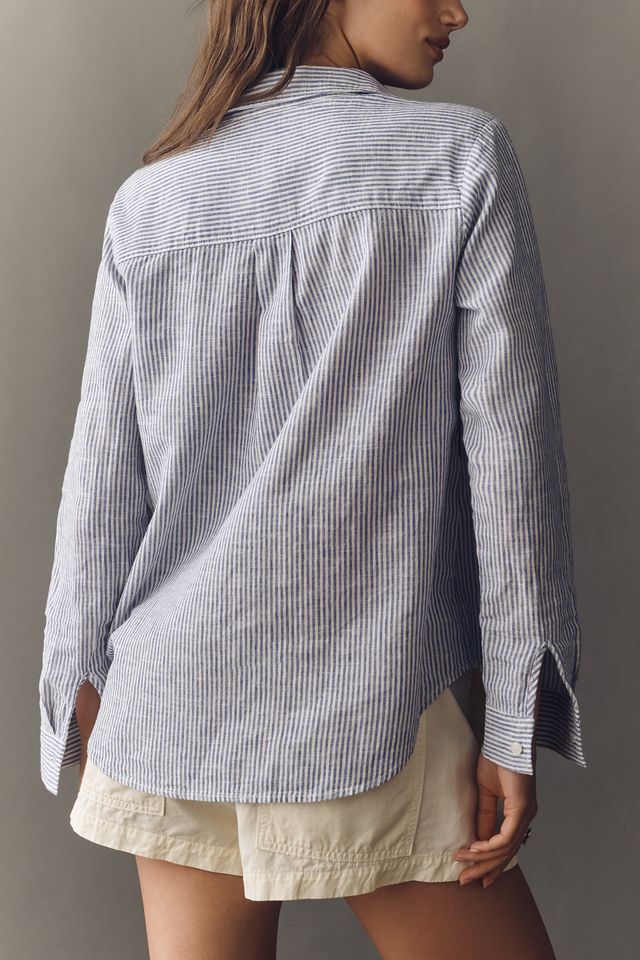 Kate Classic Linen Cotton Buttondown Shirt by Maeve #3