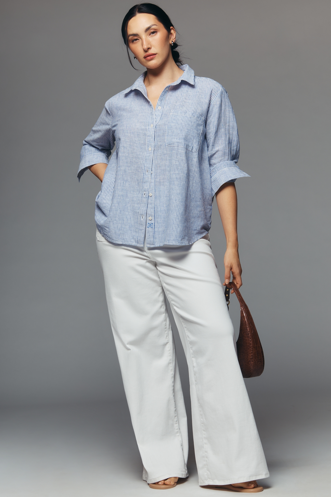 Kate Classic Linen Cotton Buttondown Shirt by Maeve