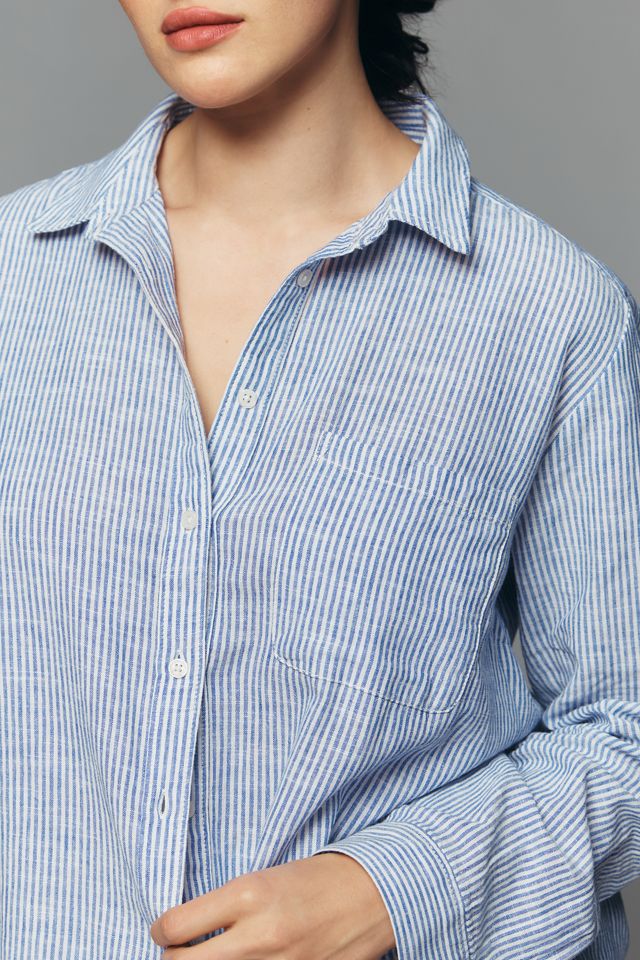 Kate Classic Linen Cotton Buttondown Shirt by Maeve #9