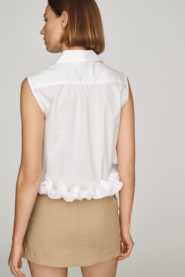 Maeve Cotton Ruffle Buttondown Shirt #2