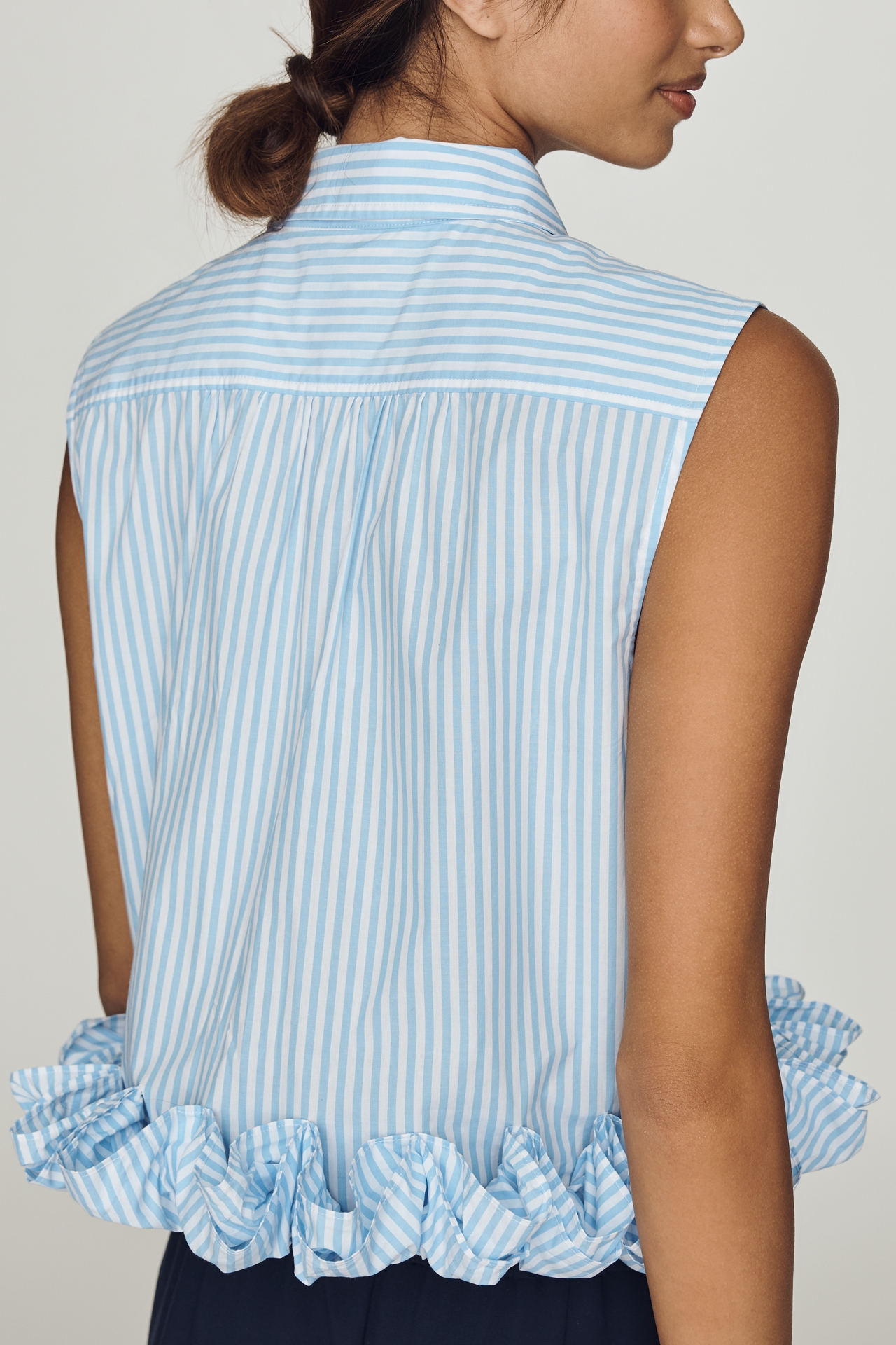 Maeve Cotton Ruffle Buttondown Shirt