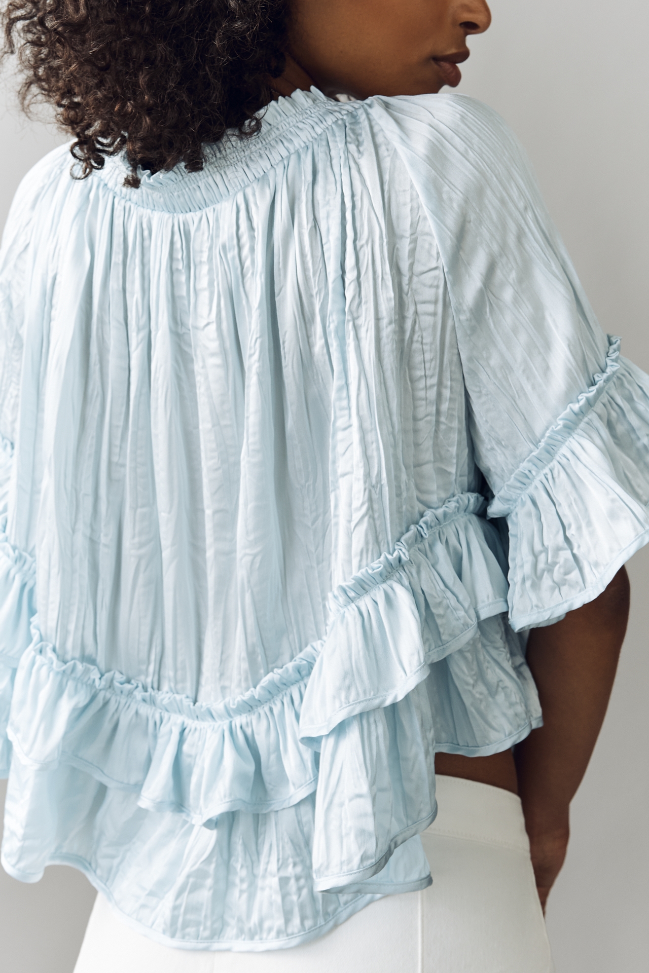 By Anthropologie Short-Sleeve Ruffle Top