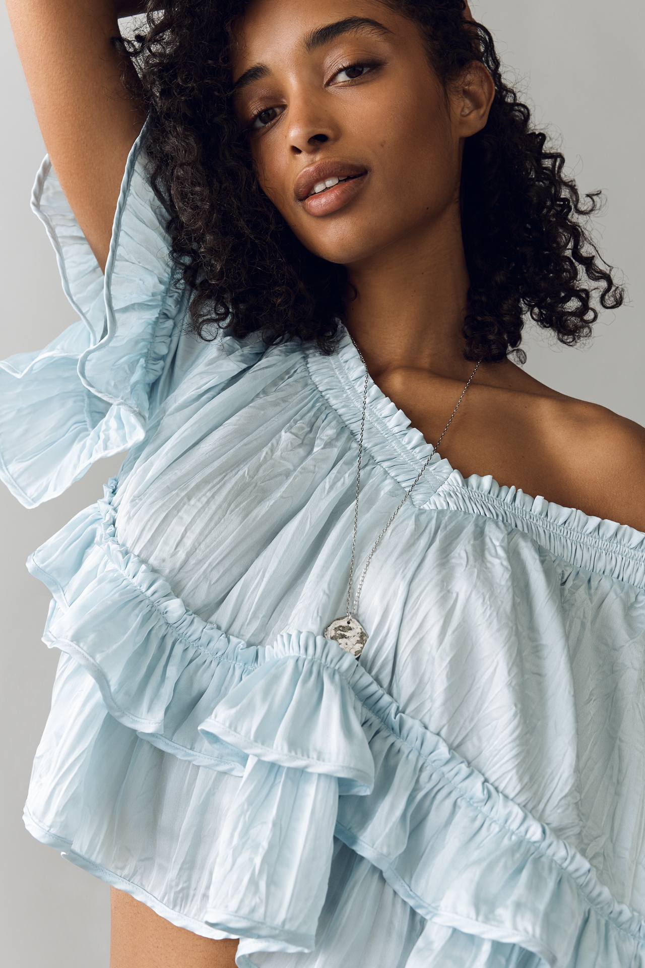 By Anthropologie Short-Sleeve Ruffle Top